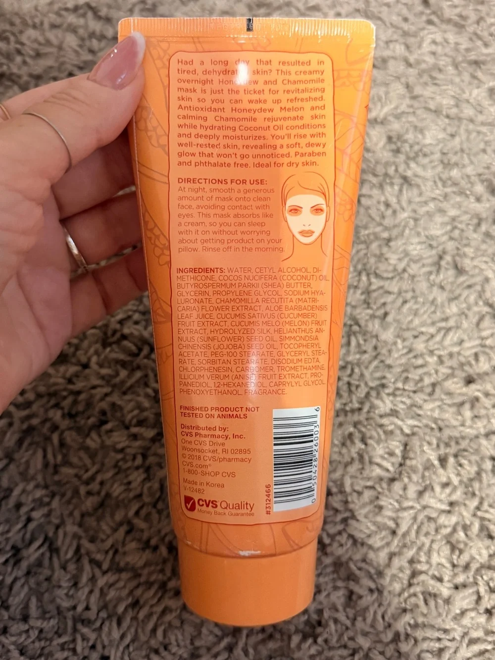 Honey Dew & Chamomile Overnight Cream Facial Mask – Orange